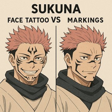 Sukuna Face Tattoo vs Markings