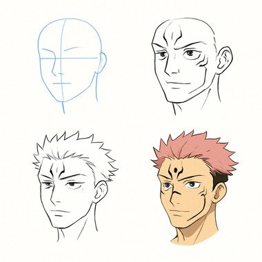 Drawing Sukuna’s Face