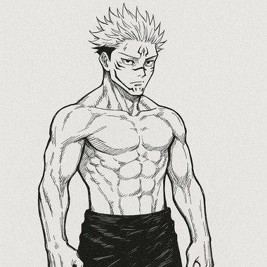 Drawing Sukuna’s Upper Body